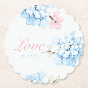 Hydrangeas Pastel Bloom Paper Coaster