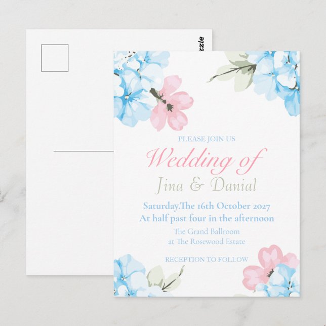 Hydrangeas Pastel Bloom Postcard (Front/Back)