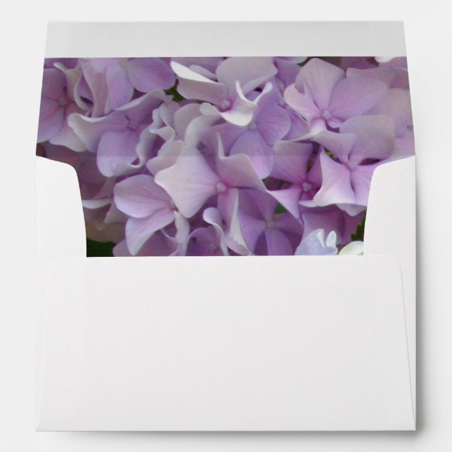 Hydrangeas, purple, pink, green envelope (Back (Bottom))