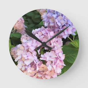 Hydrangeas Round Clock