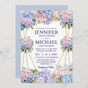 Hydrangeas Spring Flowers Wedding Invitations