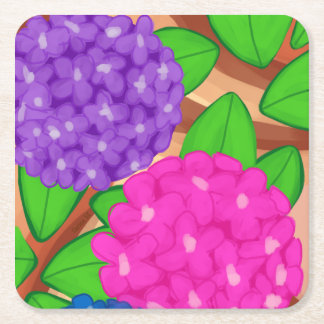 Hydrangeas Square Paper Coaster