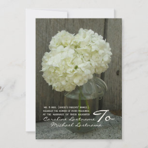 Hydranges & Barnwood Wedding Invite