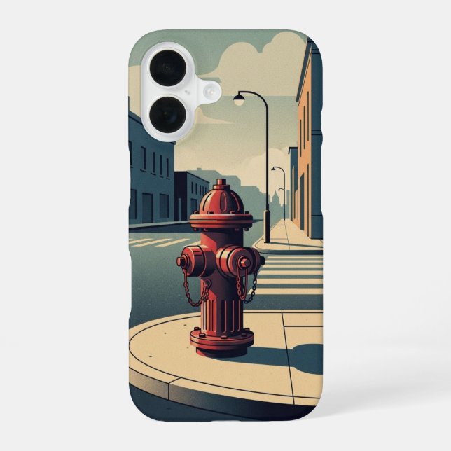 Hydrant on Quiet Street iPhone 16 Case (Back)