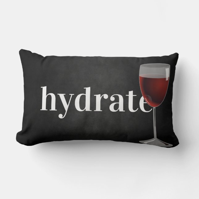hydrate-red wine in glass lumbar cushion (Front)