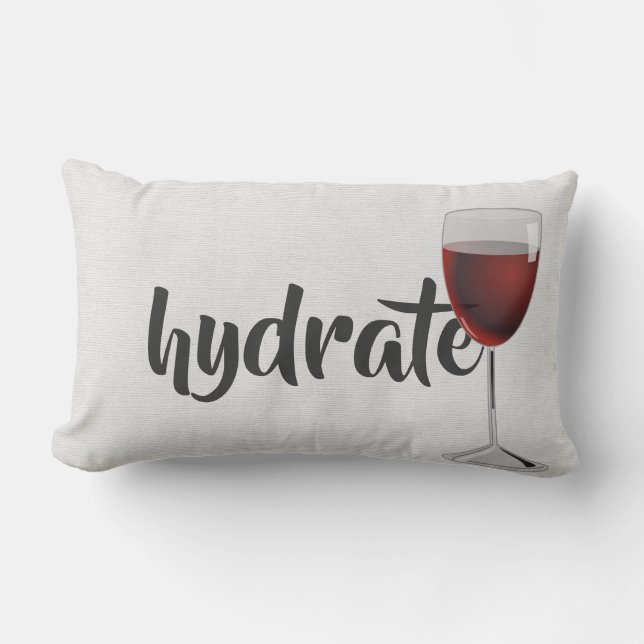 hydrate-red wine in glass lumbar cushion (Front)