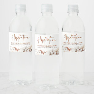 Hydration for the Celebration - Terracotta Floral Water Bottle Label