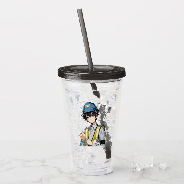 Hydration in the style of the manga occupational s acrylic tumbler (Front Ice)