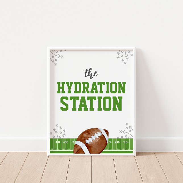 Hydration Station Football Birthday Drinks Sign (Creator Uploaded)