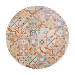 Hydraulic cement tiles: mosaic trend. cutting board