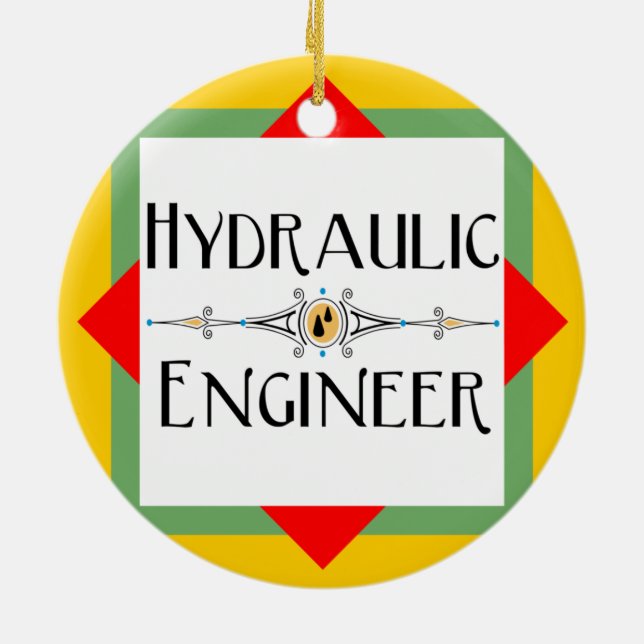 Hydraulic Engineer Block Ceramic Tree Decoration (Back)
