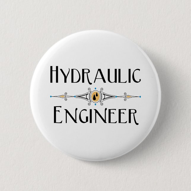 Hydraulic Engineer Decorative Line 6 Cm Round Badge (Front)