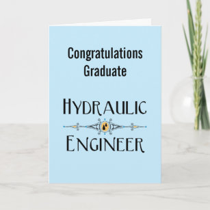 Hydraulic Engineer Decorative Line Graduation Card