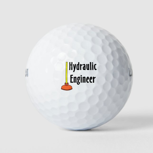 Hydraulic Engineer Toilet Plunger Golf Balls (Front)