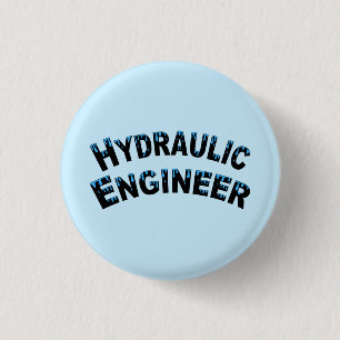 Hydraulic Engineer Water Droplets  3 Cm Round Badge