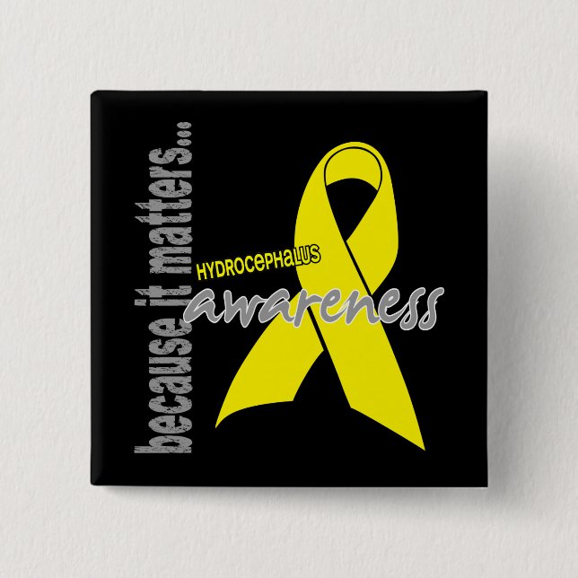 Hydrocephalus Awareness 15 Cm Square Badge (Front)