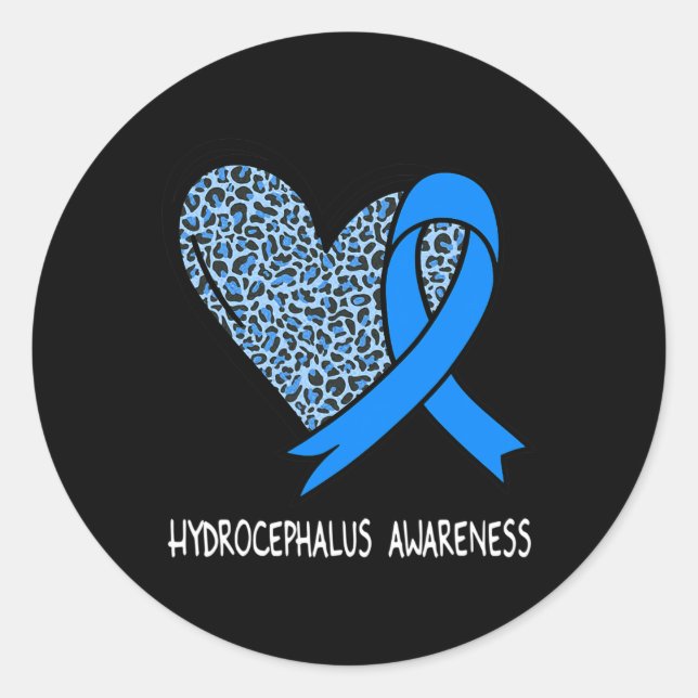 Hydrocephalus Awareness Blue Ribbon  Classic Round Sticker (Front)