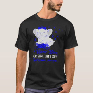 Hydrocephalus Awareness Blue Ribbon Cute Elephant T-Shirt