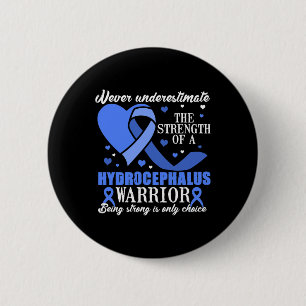 Hydrocephalus Awareness Blue Ribbon Support 6 Cm Round Badge