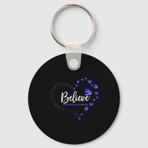 Hydrocephalus Awareness Butterfly Believe  Key Ring