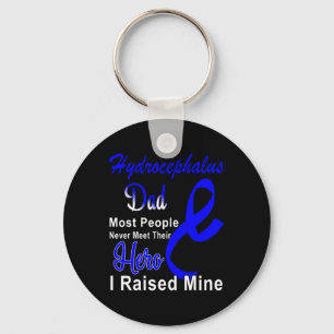 Hydrocephalus Awareness Dad Blue Ribbon Father Sup Key Ring