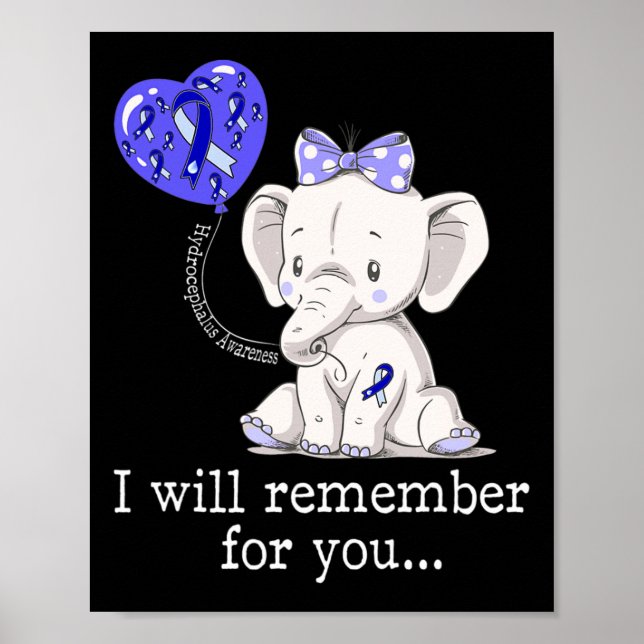 Hydrocephalus Awareness Elephant 1 Poster (Front)