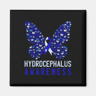 Hydrocephalus Awareness Month Blue Ribbon Support Magnet