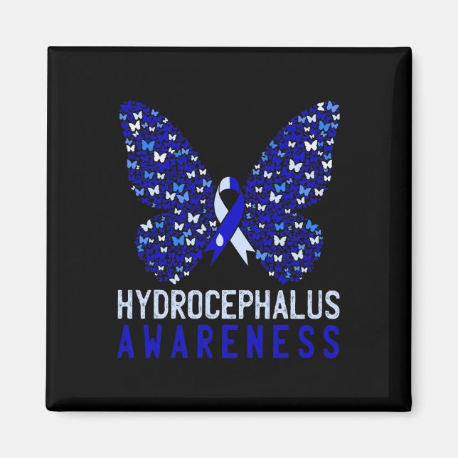 Hydrocephalus Awareness Month Blue Ribbon Support  Magnet (Front)
