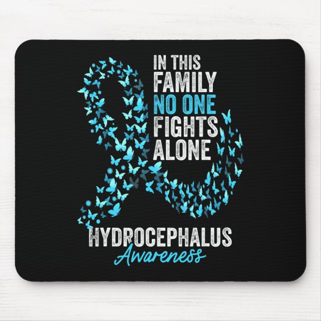 Hydrocephalus Awareness Month Butterflies Light Bl Mouse Pad (Front)