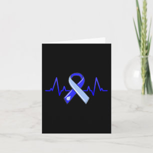 Hydrocephalus Awareness Month Heartbeat Blue Ribbo Card