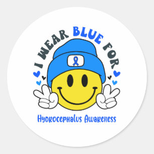 Hydrocephalus Awareness Ribbon Support Gifts Classic Round Sticker