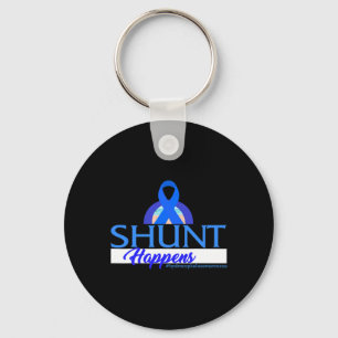 Hydrocephalus Awareness Shunt Happens Blue Ribbon Key Ring