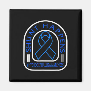 Hydrocephalus Awareness Shunt Happens Blue Ribbon  Magnet