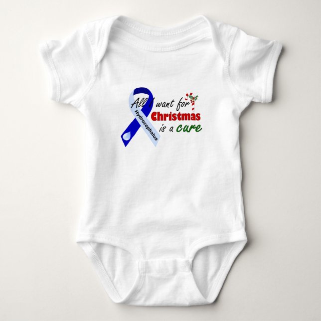 Hydrocephalus Christmas Baby Bodysuit (Front)