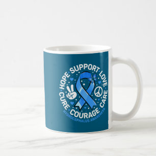 Hydrocephalus Support Blue Ribbon Awareness Design Coffee Mug