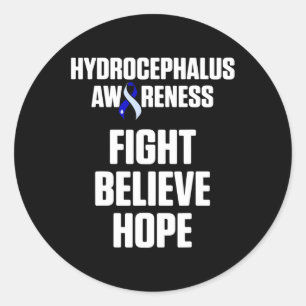 Hydrocephalus Survivor Fight Awareness Warrior  Classic Round Sticker