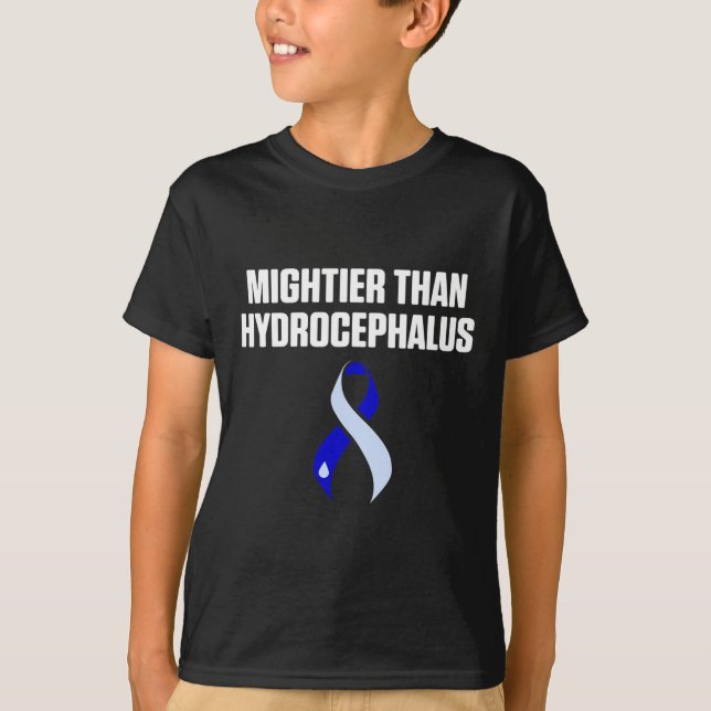 Hydrocephalus Survivor Mightier Awareness Warrior  T-Shirt (Front)