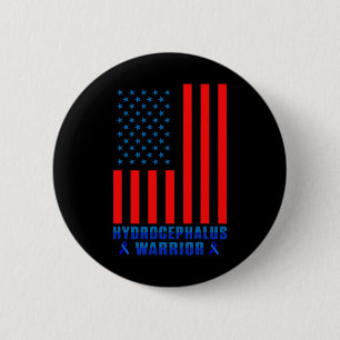 Hydrocephalus Survivor Ribbon Awareness Warrior 6 Cm Round Badge