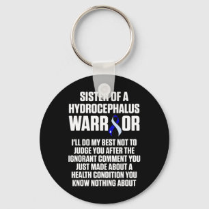 Hydrocephalus Survivor Sister Awareness Warrior 2 Key Ring