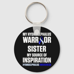 Hydrocephalus Survivor Sister Awareness Warrior 3 Key Ring