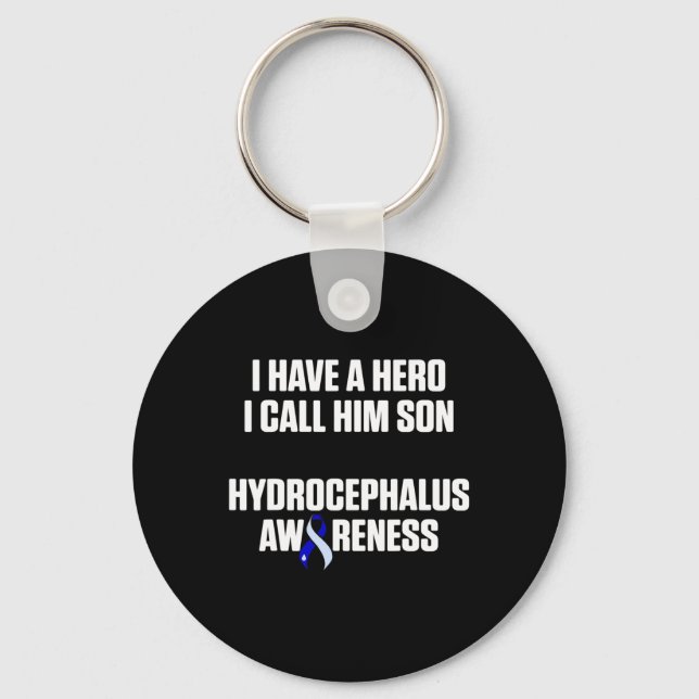 Hydrocephalus Survivor Son Awareness Warrior 3 Key Ring (Front)