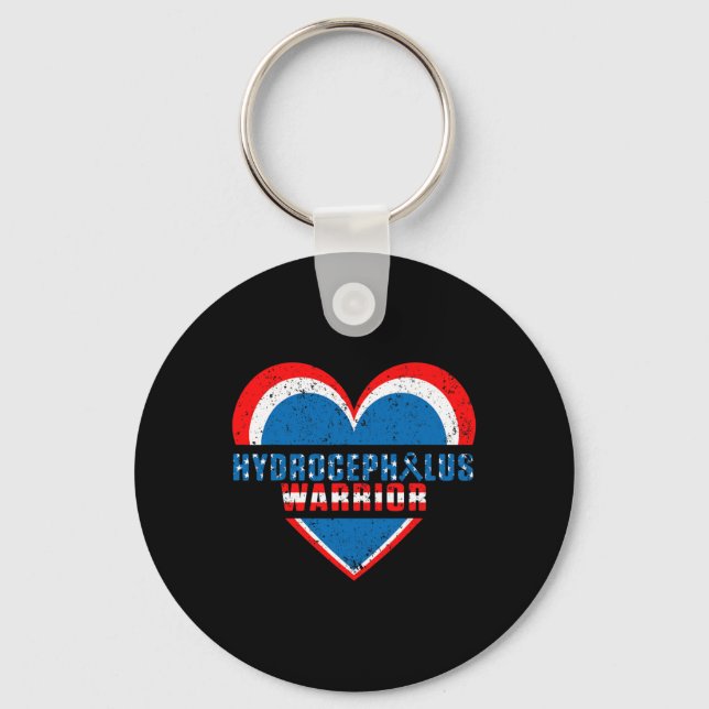 Hydrocephalus Survivor Support Awareness Warrior 1 Key Ring (Front)