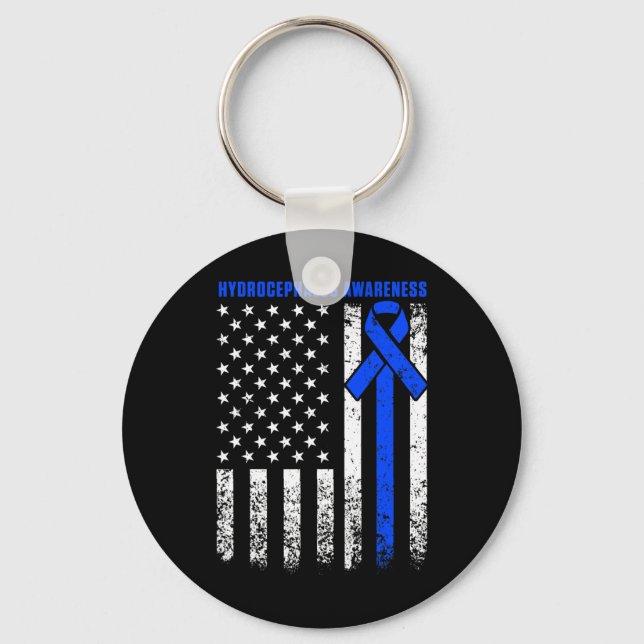 Hydrocephalus Survivor Therapy Awareness Warrior  Key Ring (Front)