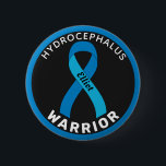 Hydrocephalus Warrior Ribbon Black Button<br><div class="desc">Hydrocephalus Warrior Ribbon Black Button for awareness and support for people with hydrocephalus.</div>