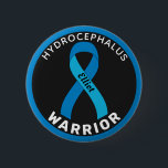 Hydrocephalus Warrior Ribbon Black Button<br><div class="desc">Hydrocephalus Warrior Ribbon Black Button for awareness and support for people with hydrocephalus.</div>