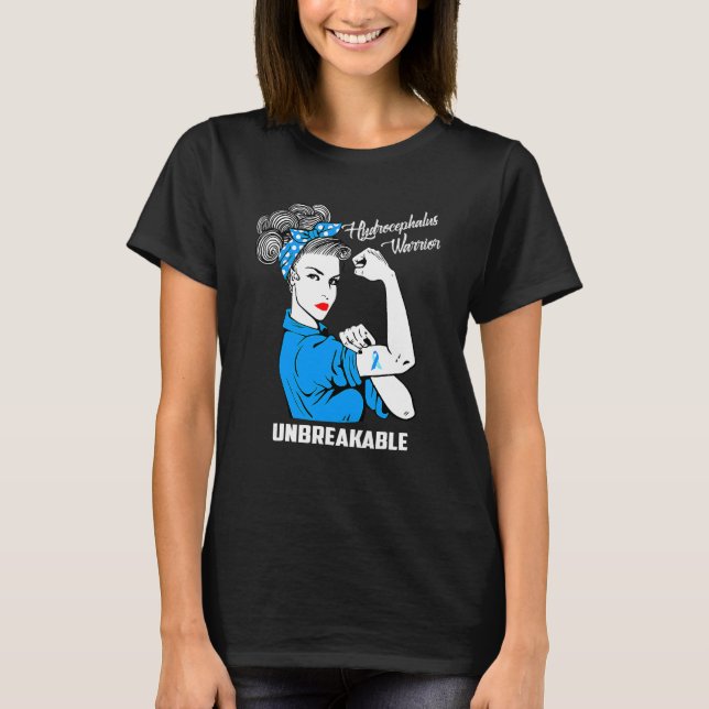 Hydrocephalus Warrior Unbreakable Awareness Hydro  T-Shirt (Front)