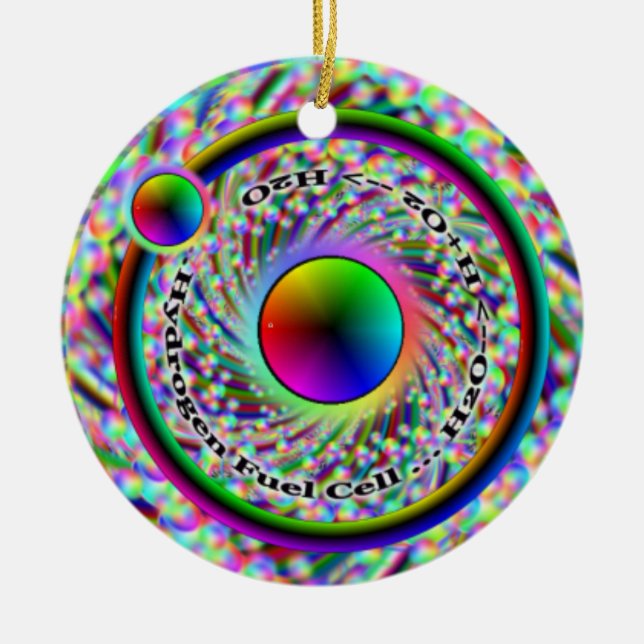 Hydrogen Fuel Cell & Peace Spiral Ornament (Front)
