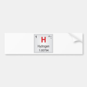 Hydrogen Individual Element of the Periodic Table Bumper Sticker