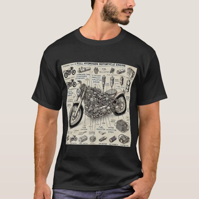 Hydrogen Motorcyle Engine T-Shirt (Front)