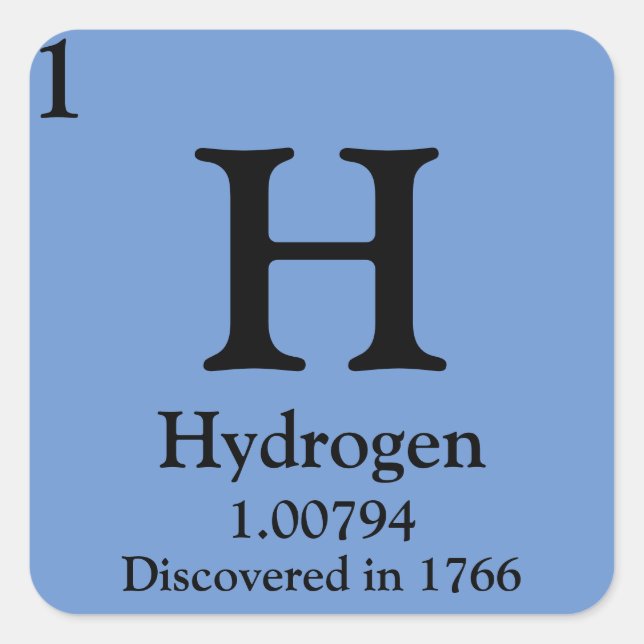 Hydrogen Periodic Table Square Sticker (Front)